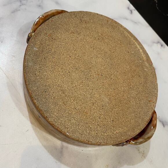 Handmade pottery juicer or apple baker w handles 9” across - Picture 7 of 7